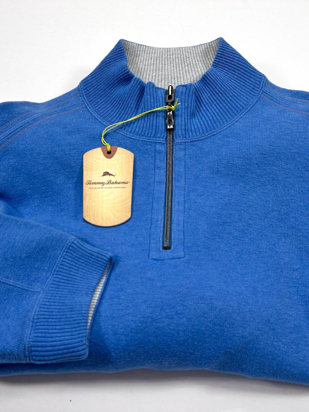 Tommy Bahama XL Flip Side Pro Half Zip Reversible Blue Gray Sweatshirt NEW NWT